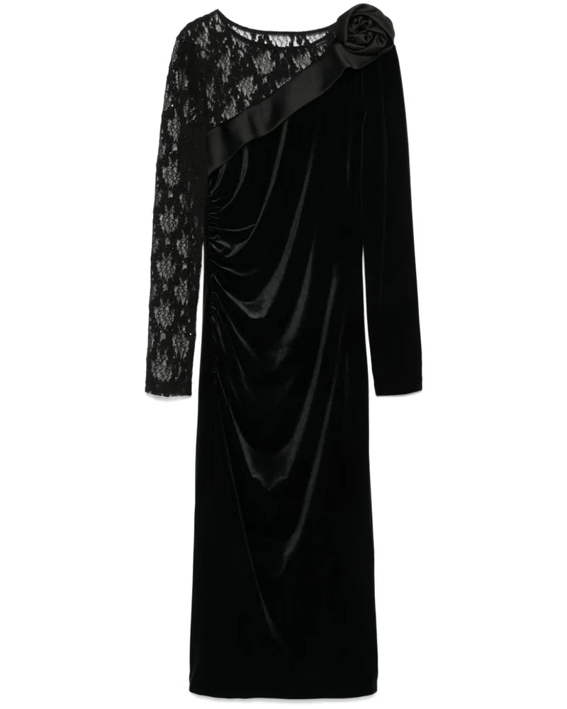 NISSA Midikleid mit Spitzeneinsatz - Schwarz Schwarz