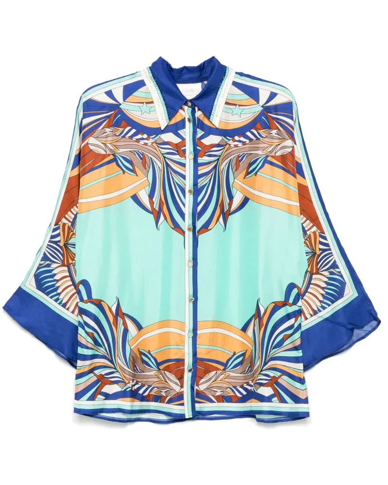 Camilla Bluse mit weiten Ärmeln - Blau Blau
