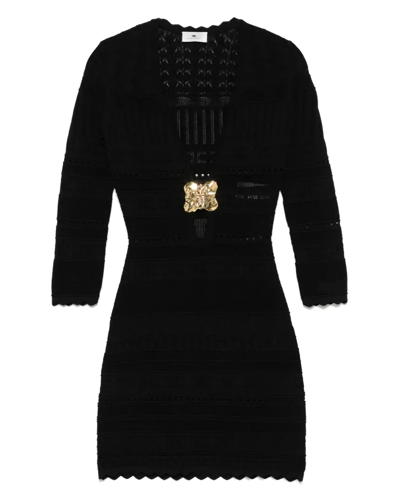 Elisabetta Franchi Gestricktes Minikleid - Schwarz Schwarz