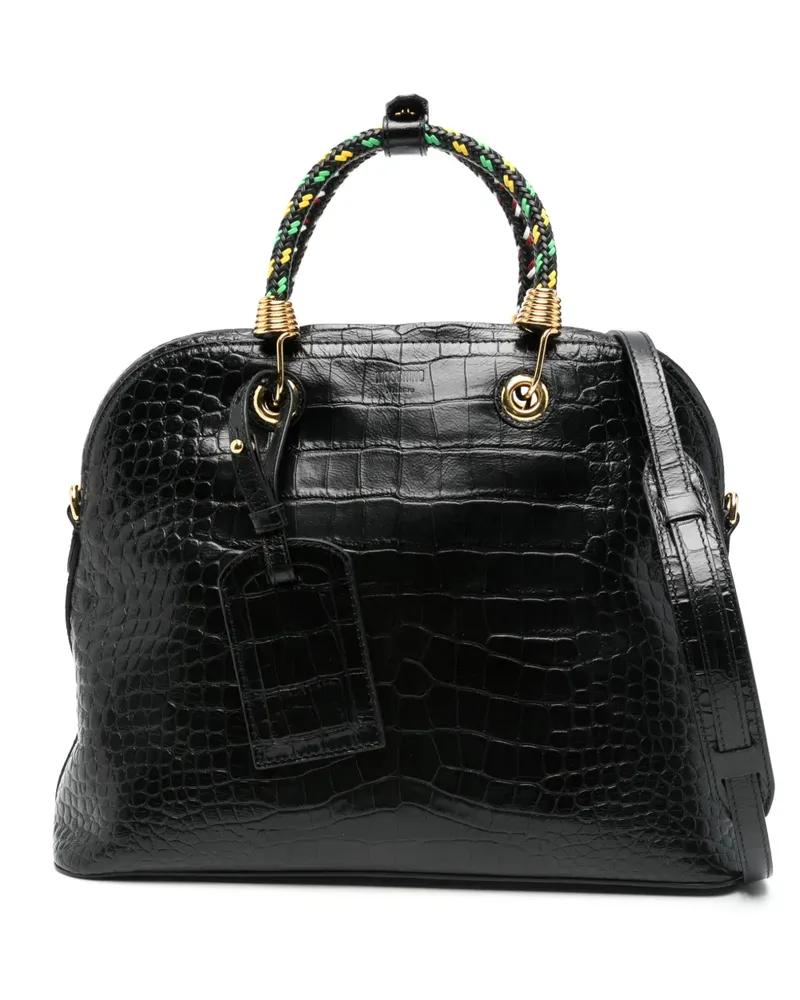 Moschino Shopper mit Kroko-Effekt - Schwarz Schwarz