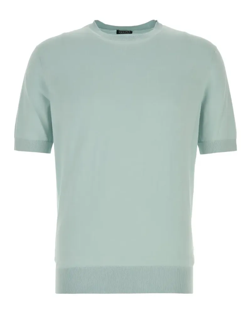 Ermenegildo Zegna crew-neck short-sleeve knitted T-shirt - Blau Blau
