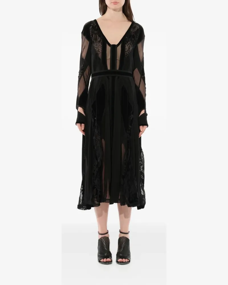 Givenchy Podium panelled lace-trim dress - Schwarz Schwarz