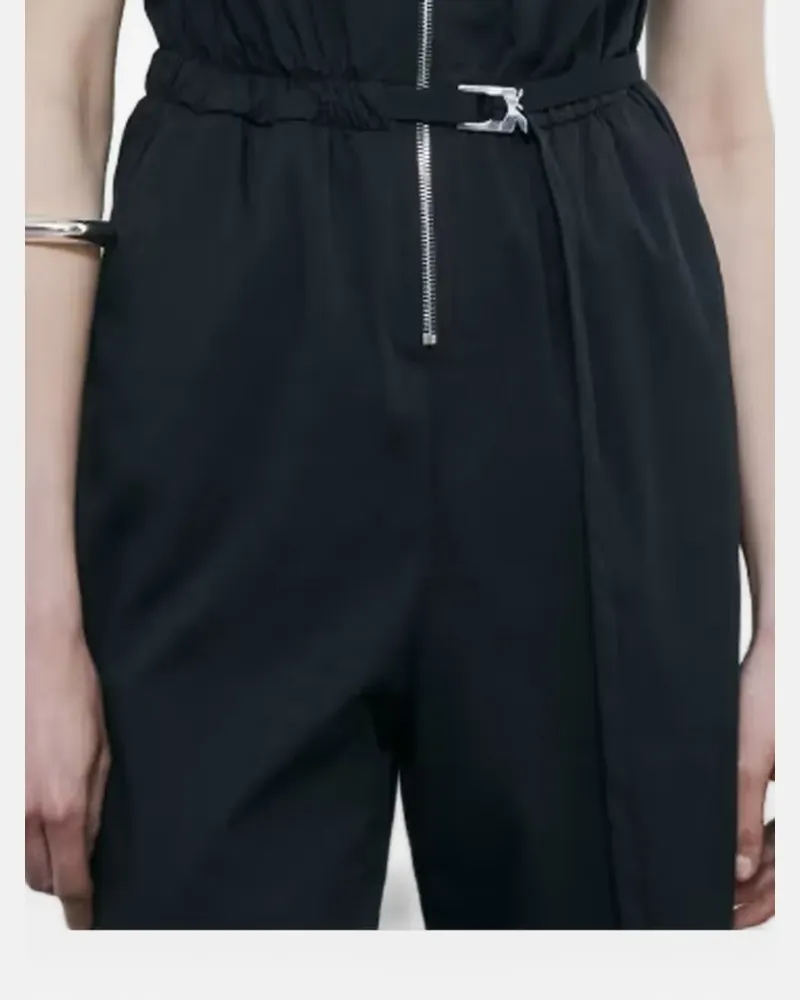 Patrizia Pepe Poplin belted zip-up jumpsuit - Schwarz Schwarz