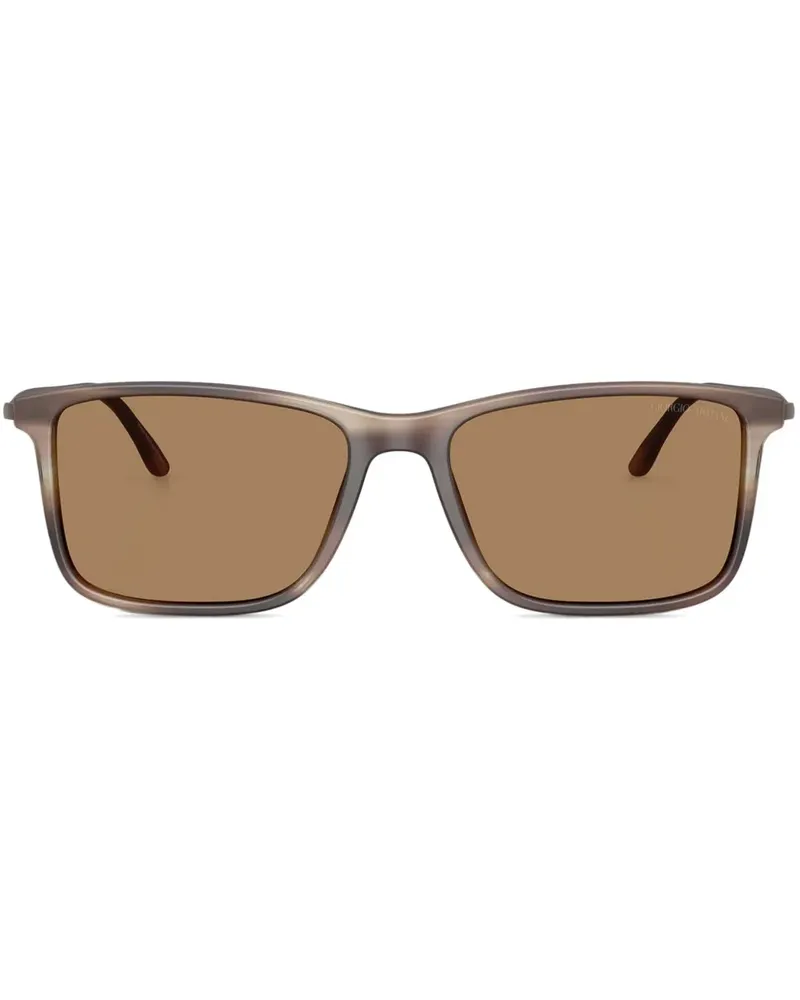 Giorgio Armani Sonnenbrille mit eckigem Gestell - Braun Braun