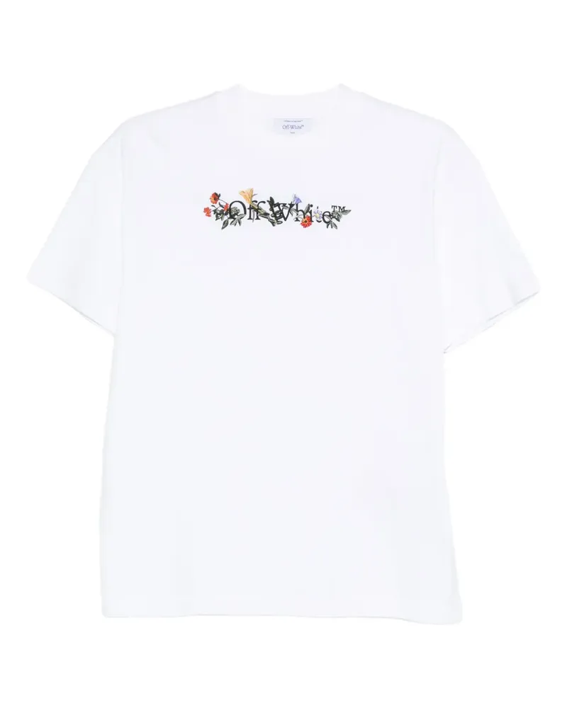 OFF-WHITE T-Shirt mit Blumen-Logo - Weiß Weiß