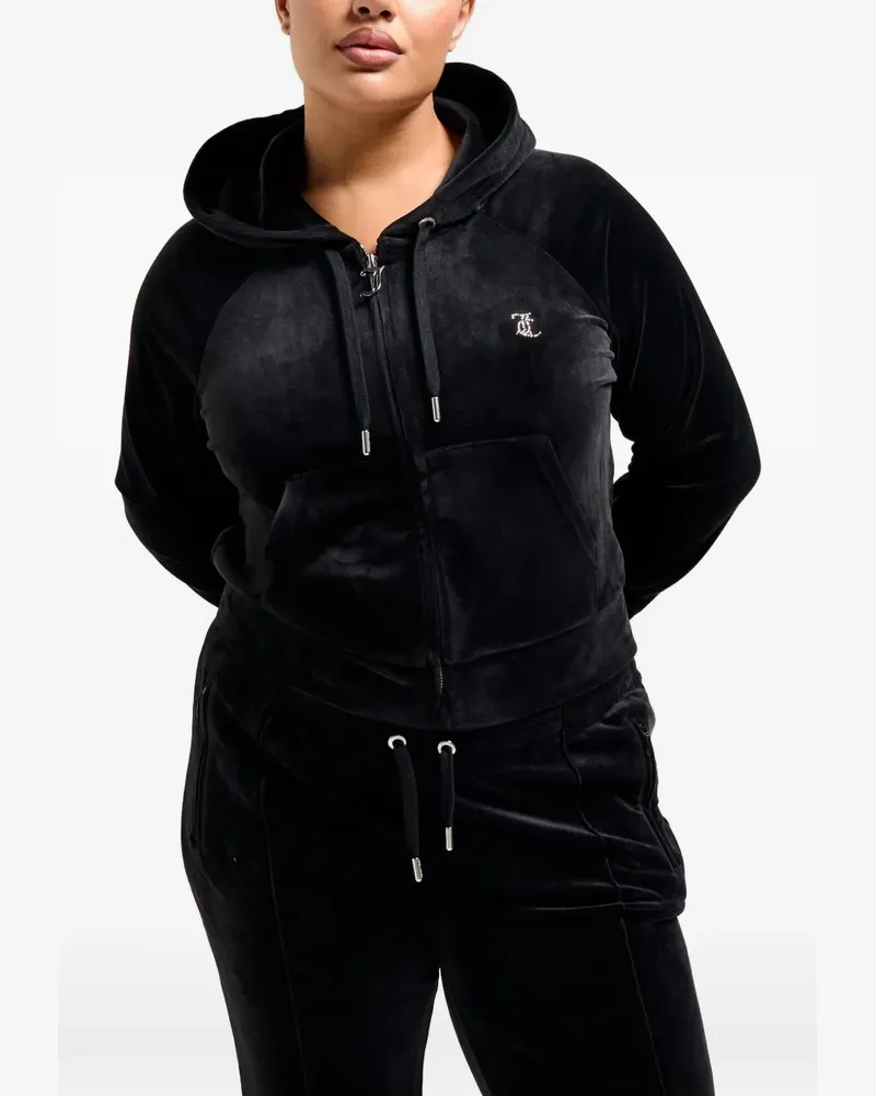 Juicy Couture Velours-Hoodie mit Strass - Schwarz Schwarz