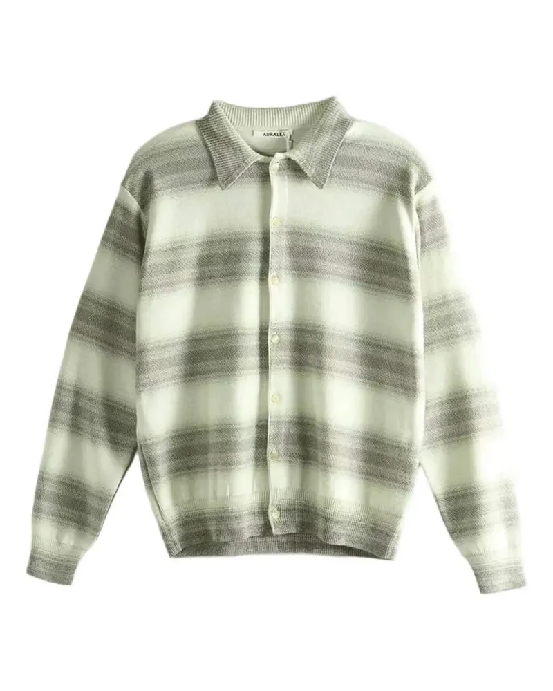 AURALEE striped cardigan - Nude Nude