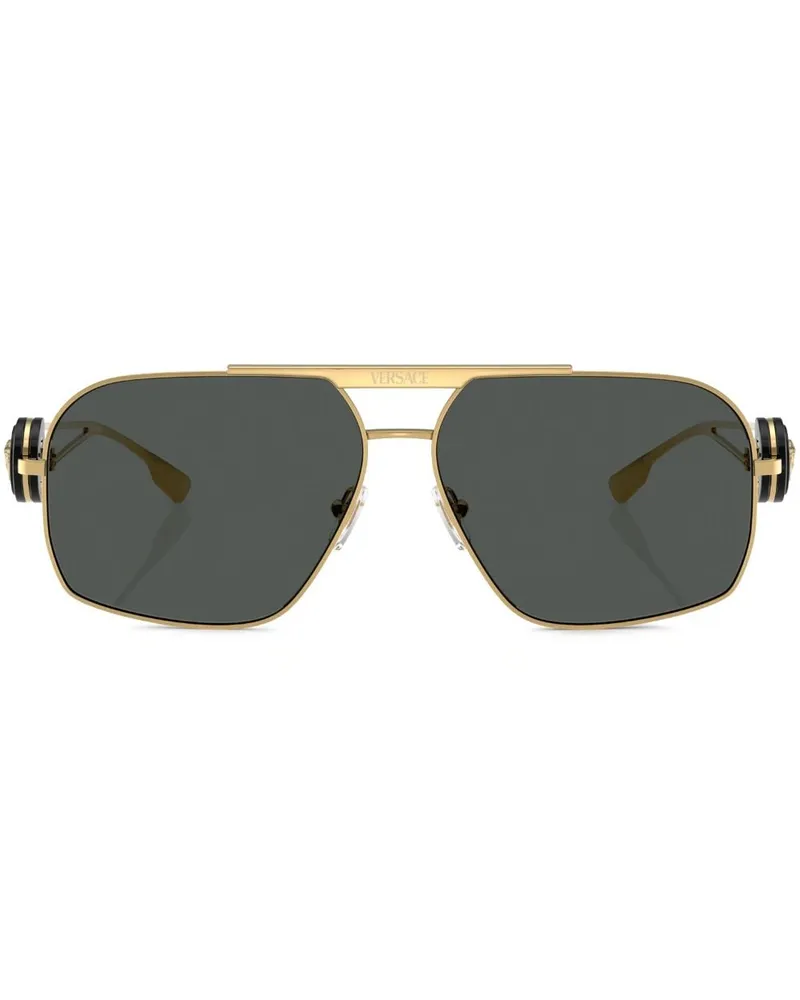 Versace Pilotenbrille mit Medusa - Gold Gold