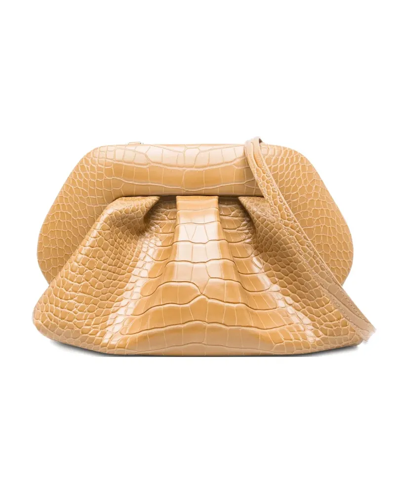 THEMOIRÈ Falten-Clutch mit Kroko-Effekt - Gelb Gelb