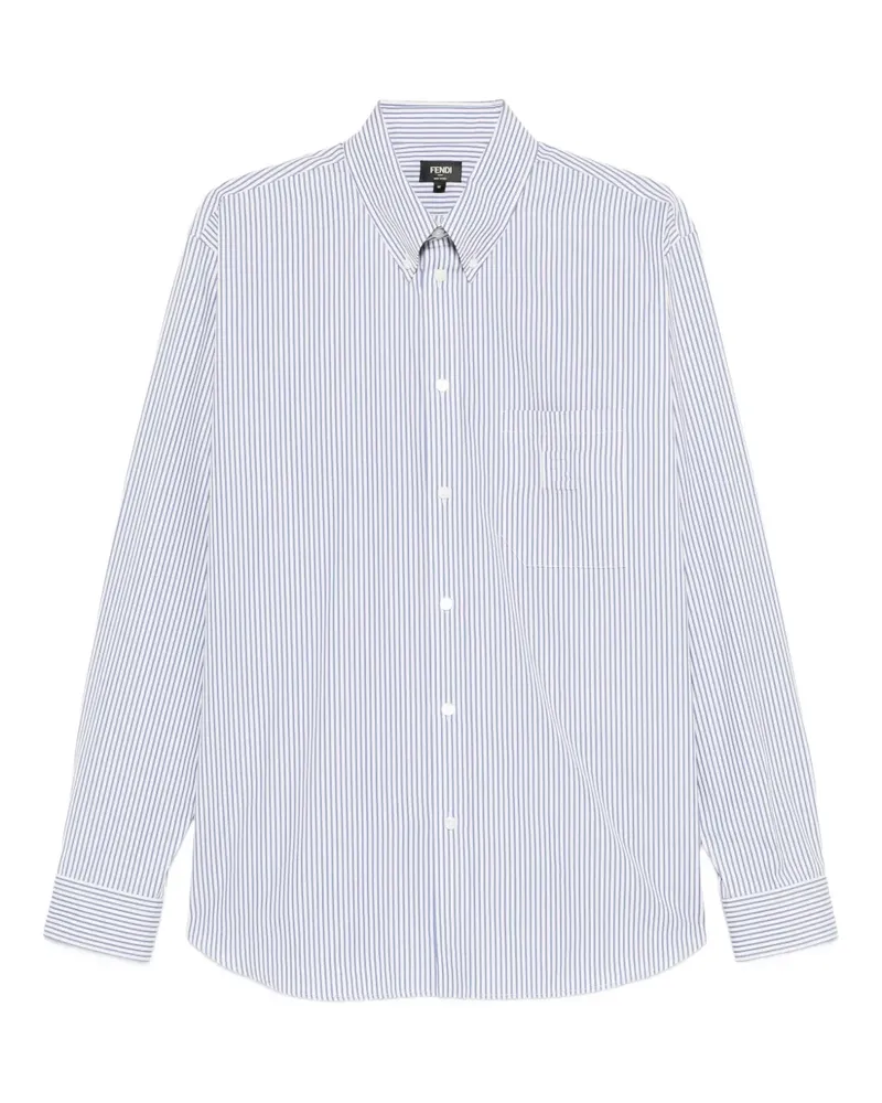 Fendi Gestreiftes Hemd - Weiß Weiß