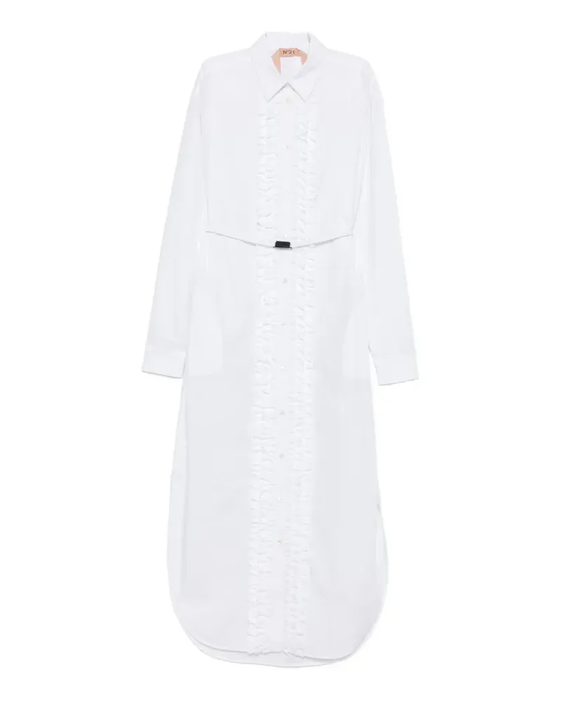 N° 21 ruffled belted midi dress - Weiß Weiß