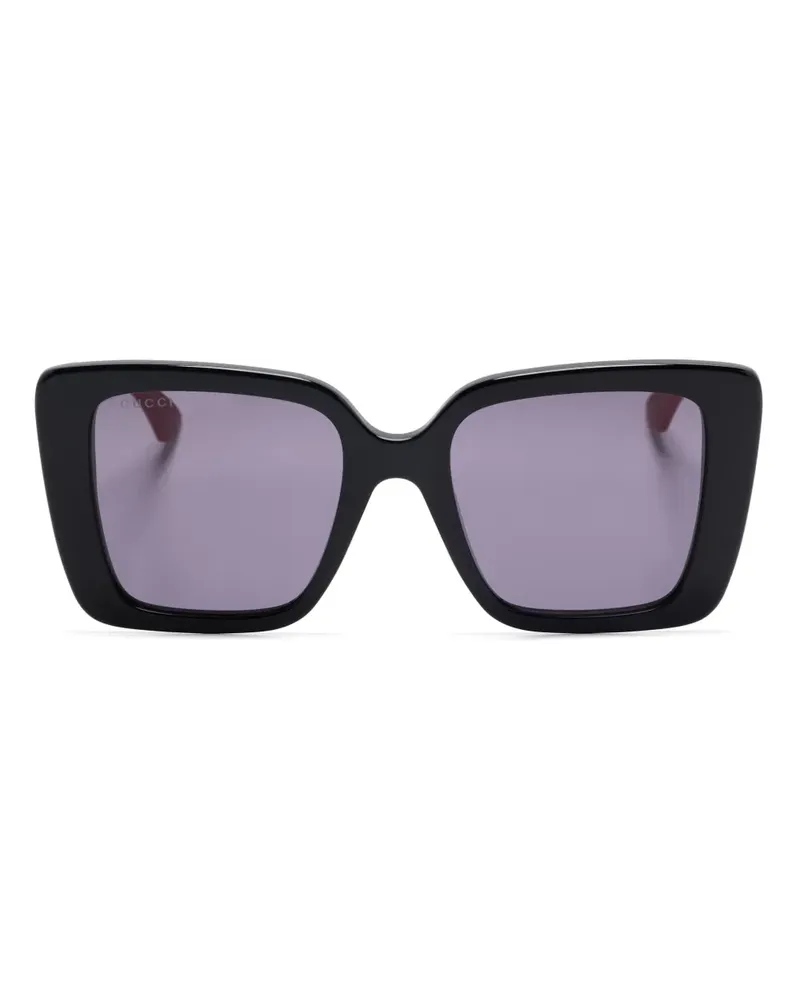 Gucci Sonnenbrille mit Oversized-Gestell - Schwarz Schwarz