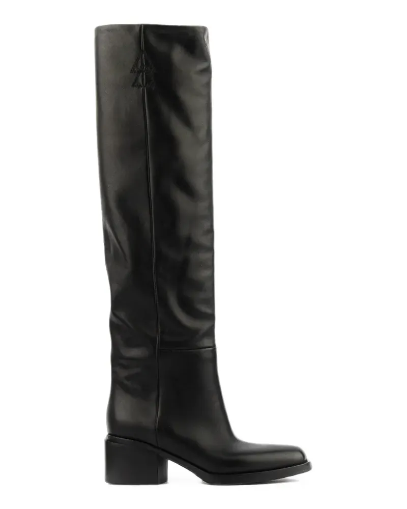 Elena Iachi Eckige Stiefel - Schwarz Schwarz