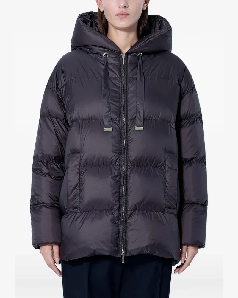 Max Mara hooded drawstring puffer jacket - Blau Blau