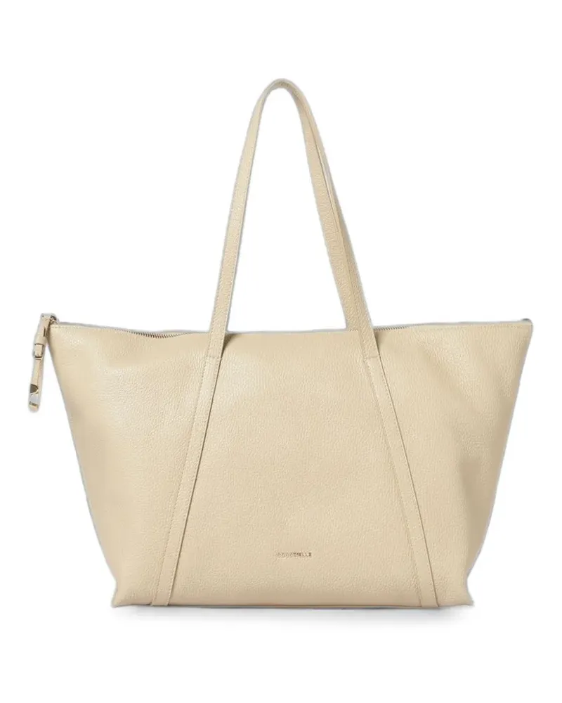 Coccinelle Nory grained leather shoulder bag - Nude Nude