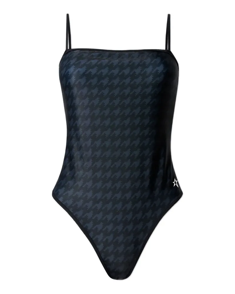 Perfect Moment houndstooth-pattern tie-back swimsuit - Schwarz Schwarz