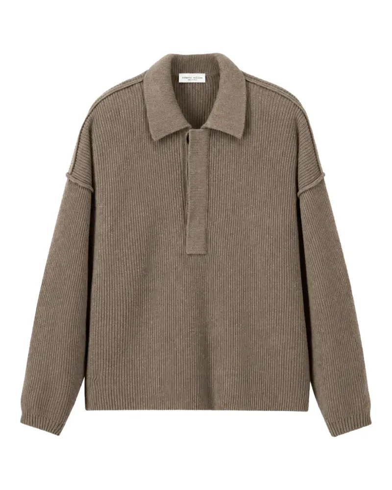 Roberto Collina Geripptes Poloshirt - Braun Braun