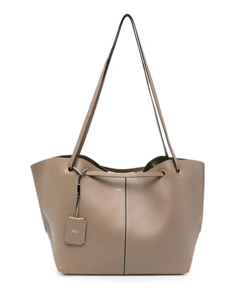 Max Mara Mixed Doubles leather tote bag - Nude Nude
