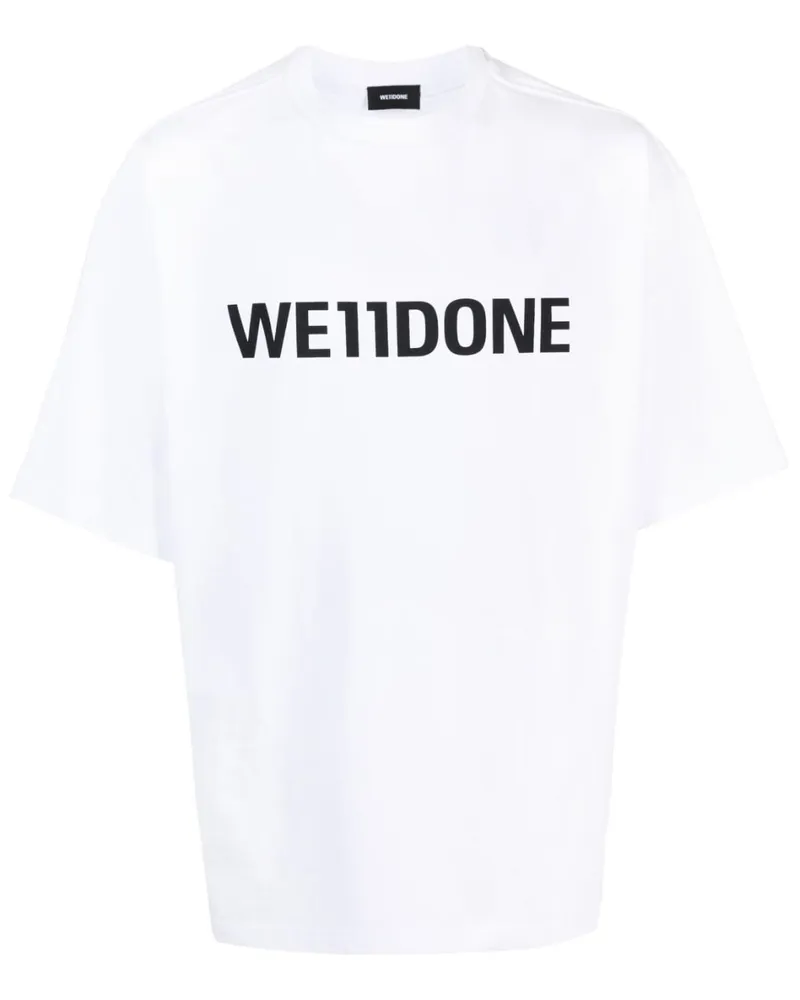 WE 11 DONE T-Shirt mit Logo-Print Weiß