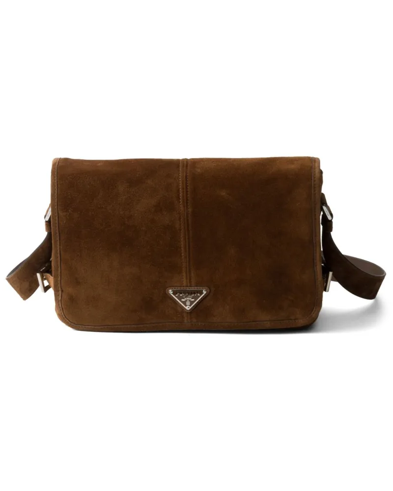 Prada Schultertasche aus Wildleder - Braun Braun