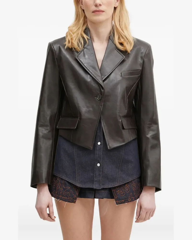 Andersson Bell Cropped-Jacke mit Rundhalsausschnitt - Braun Braun