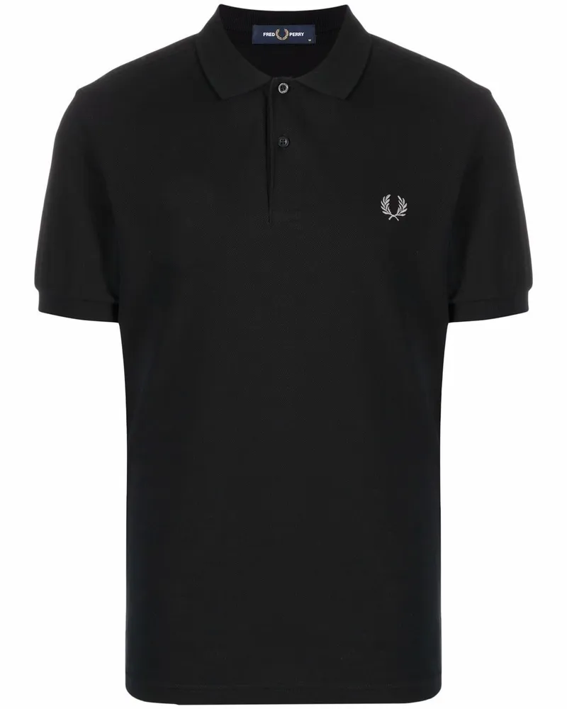 Fred Perry Poloshirt mit aufgesticktem Logo - Schwarz Schwarz