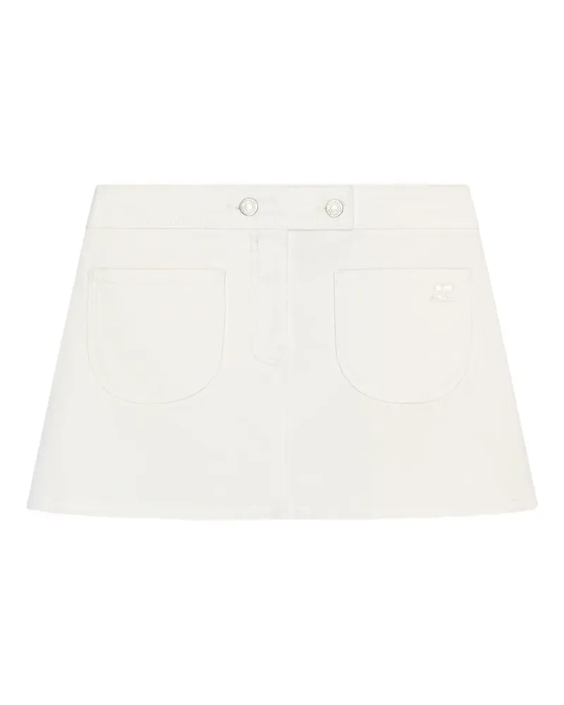 Courrèges Jeans-Minirock mit Taschen - Weiß Weiß
