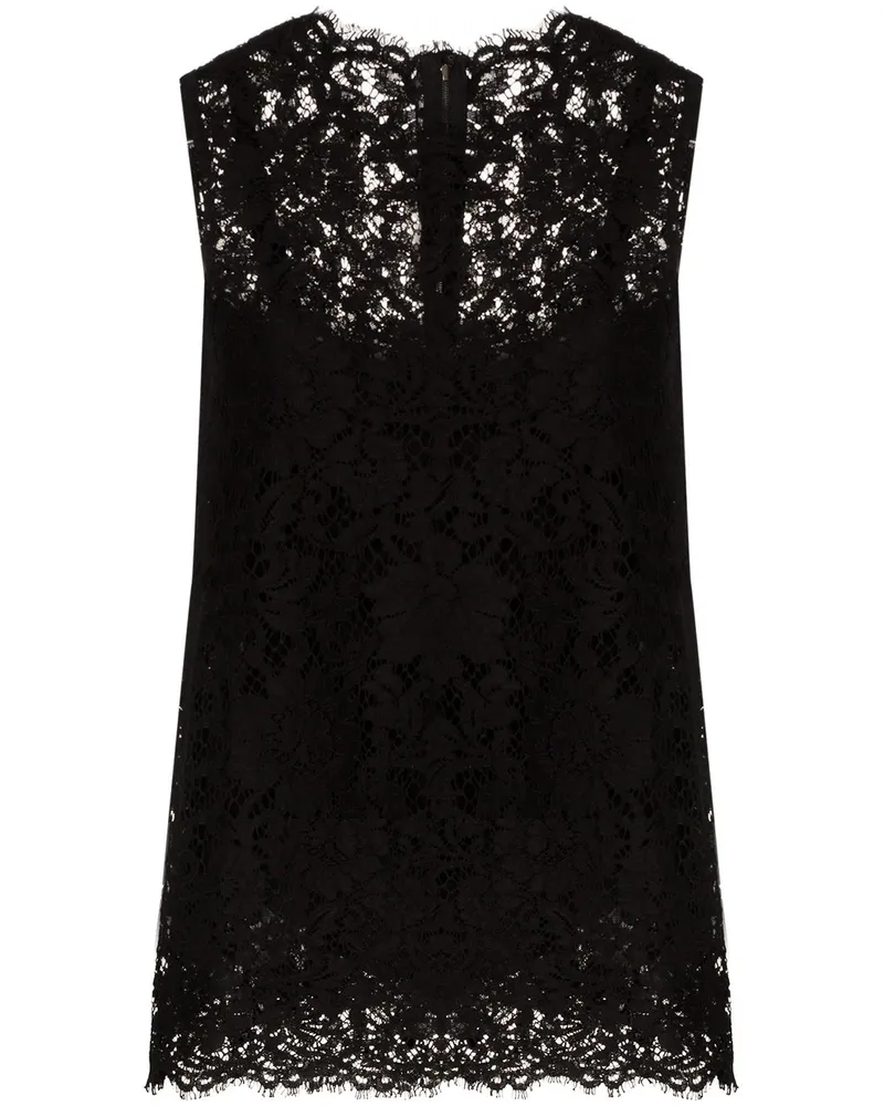 Dolce & Gabbana Top aus Spitze - Schwarz Schwarz