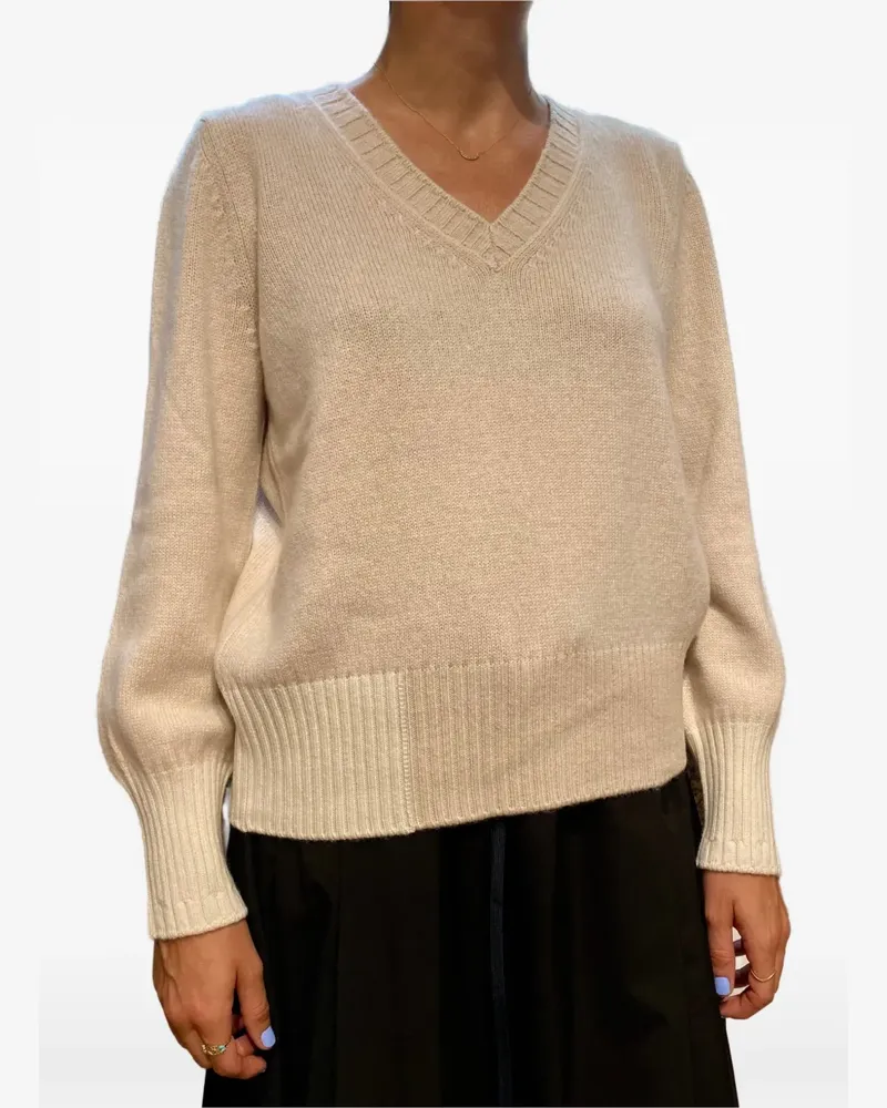 Gran Sasso Pullover mit V-Ausschnitt - Nude Nude