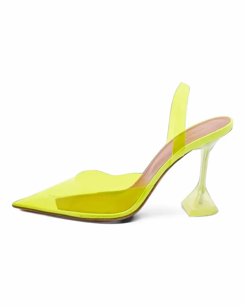 Amina Muaddi Pumps mit spitzer Kappe - Gelb Gelb