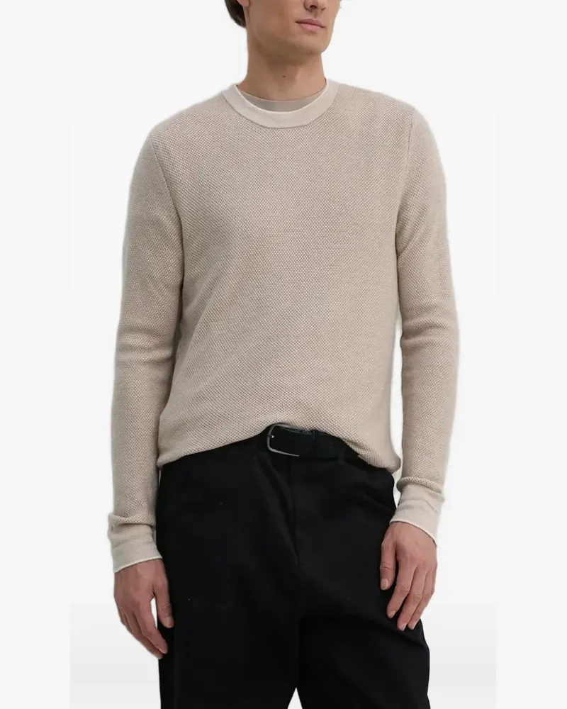 Guess waffle-knit crew-neck sweater - Nude Nude