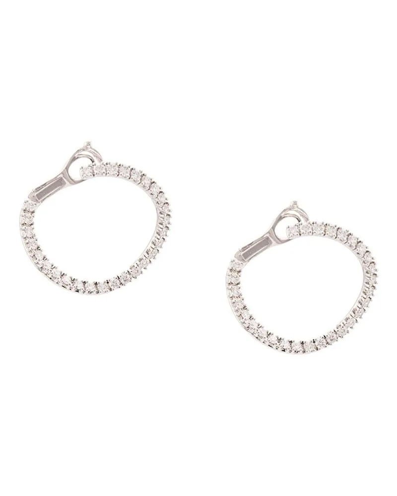 Mattia Cielo 18kt 'Rugiada' Weißgoldcreolen mit Diamanten - Metallic Metallic