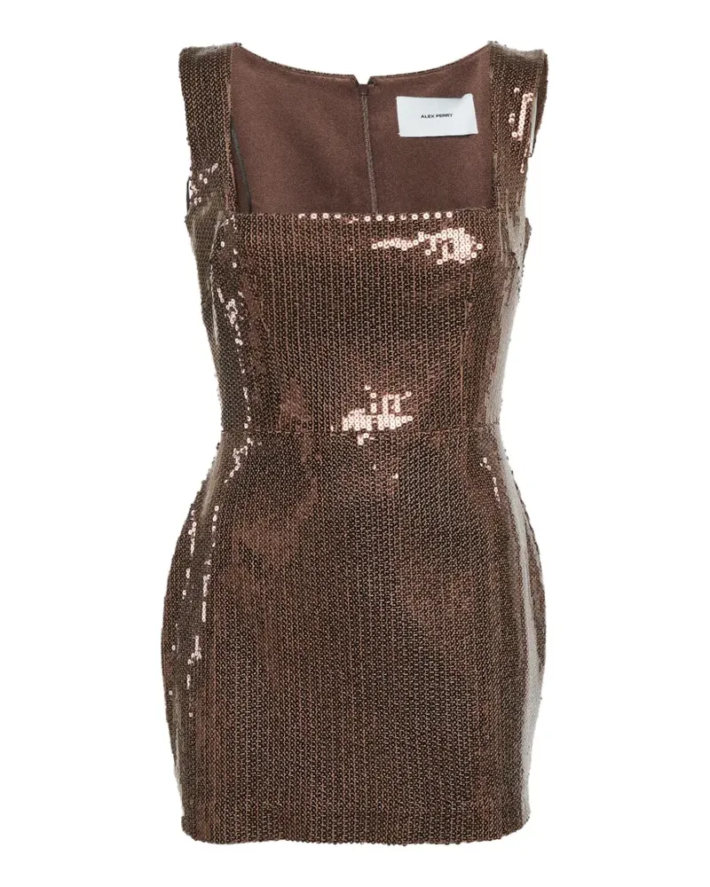 Alex Perry Portrait Minikleid mit Pailletten - Braun Braun