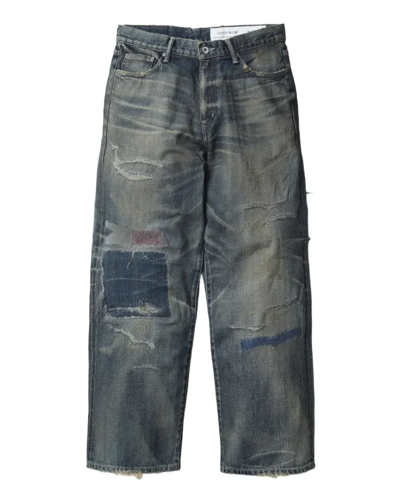 Neighborhood patchwork cotton jeans - Blau Blau