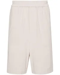 AMI Paris Kreppshorts mit Ami de Coeur-Schild Nude