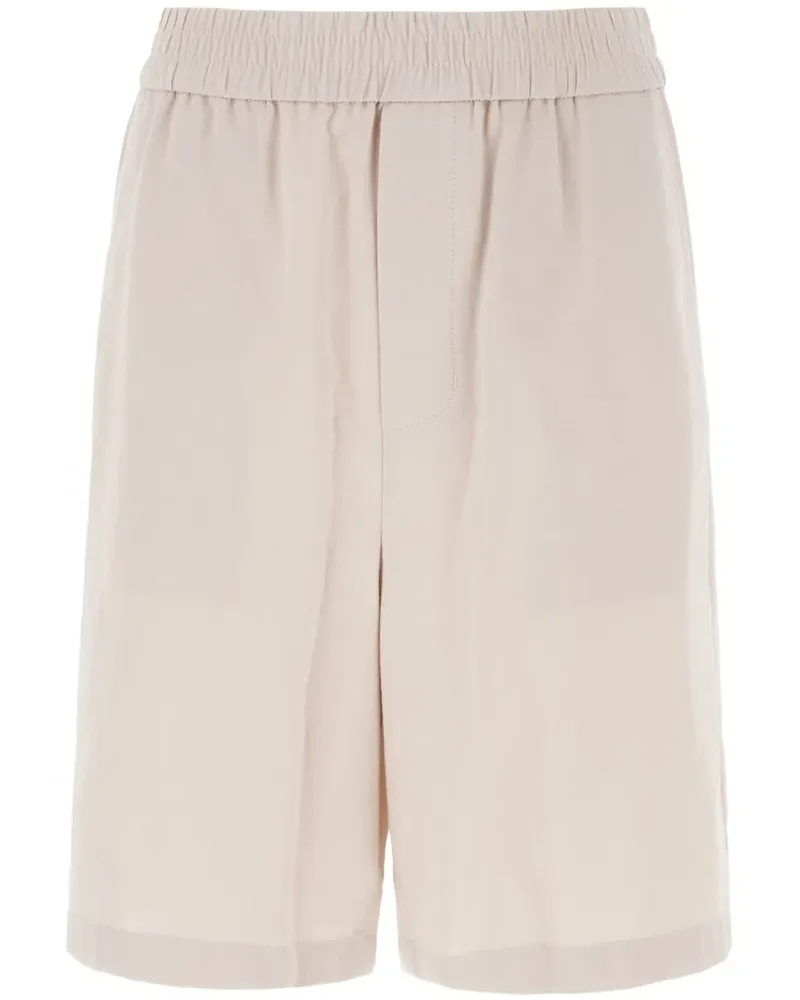 AMI Paris Kreppshorts mit Ami de Coeur-Schild - Nude Nude