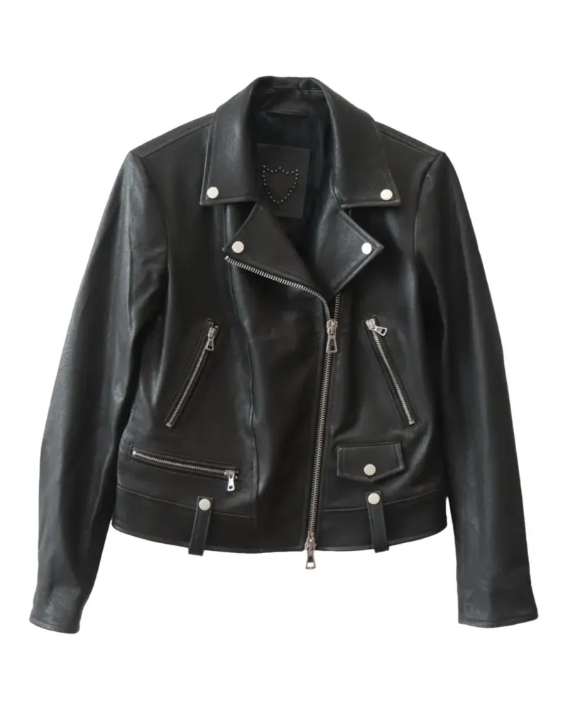 HTC Hollywood Trading Company New Celina leather biker jacket - Schwarz Schwarz