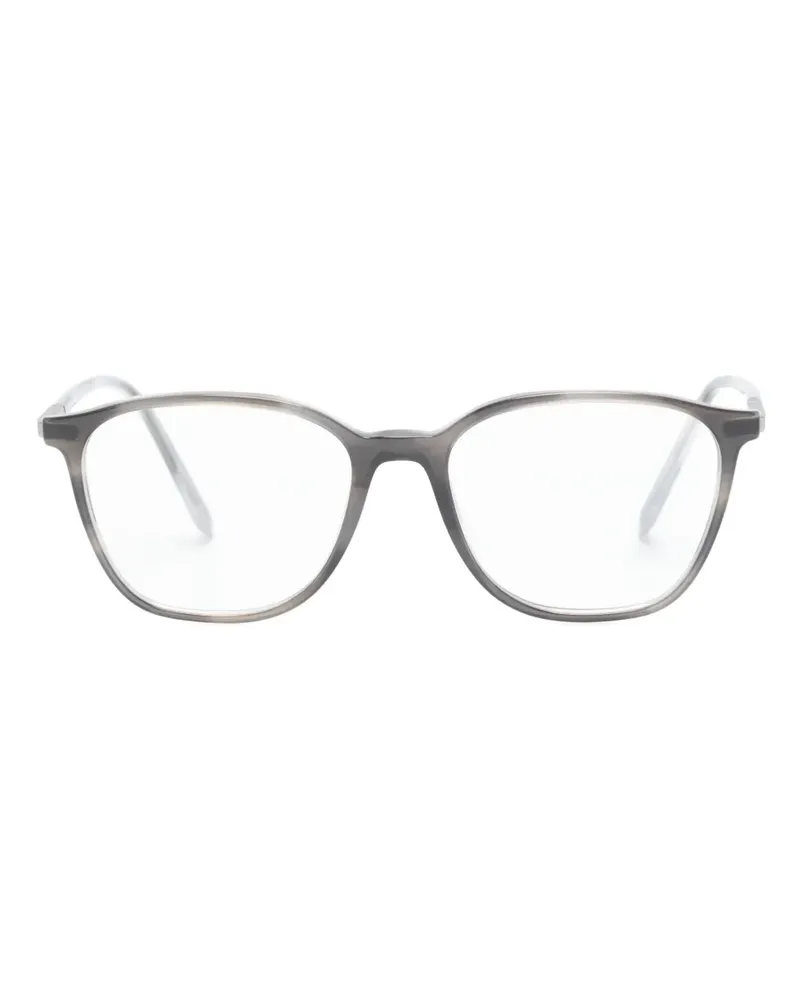 Giorgio Armani Runde Brille mit Logo-Gravur - Grau Grau