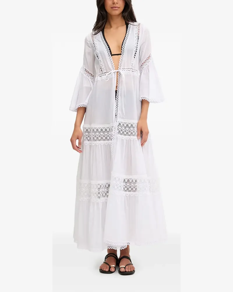 Charo Ruiz Gestufter Kaftan - Weiß Weiß