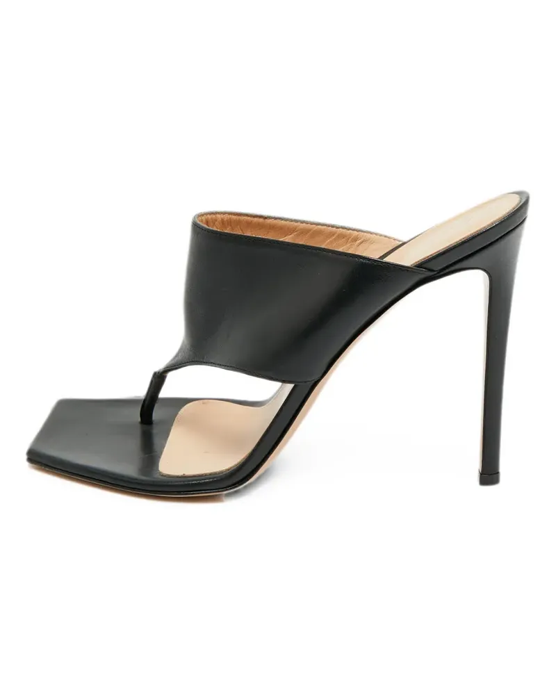 Gianvito Rossi square-toe leather sandals - Schwarz Schwarz