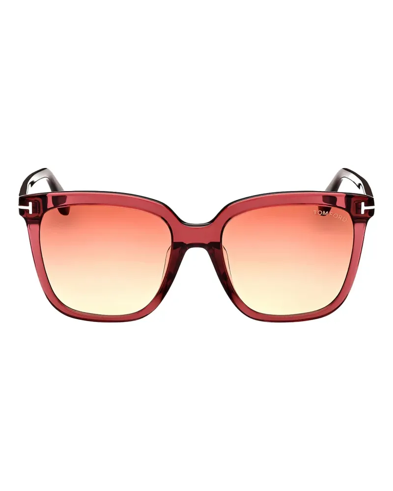 Tom Ford Sonnenbrille mit eckigem Gestell - Rot Rot