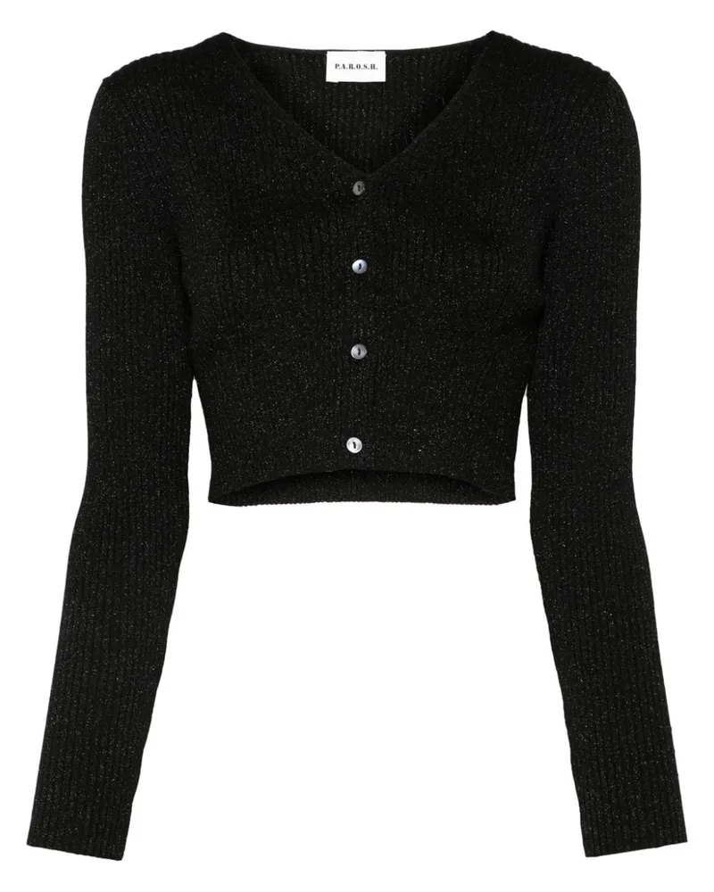 P.A.R.O.S.H. P.A.R.O H. Klassischer Lurex-Cardigan - Schwarz Schwarz