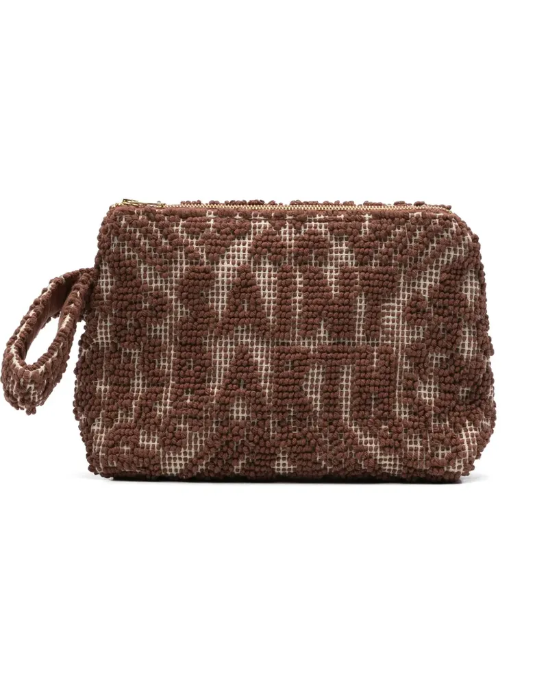 MC2 Saint Barth geometric-pattern clutch bag - Braun Braun