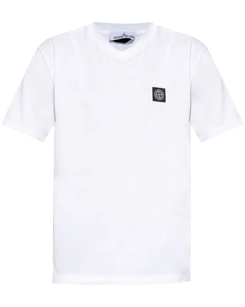 Stone Island T-Shirt aus Baumwolljersey - Weiß Weiß