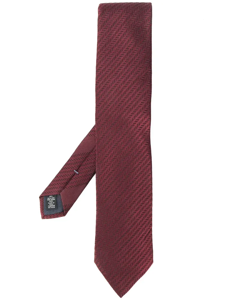Ermenegildo Zegna Krawatte mit geometrischer Stickerei - Rot Rot