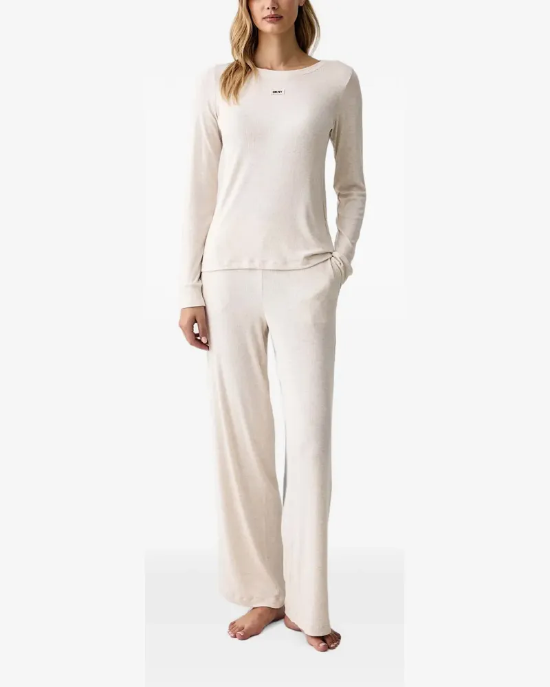 DKNY Gerippter Pyjama - Nude Nude
