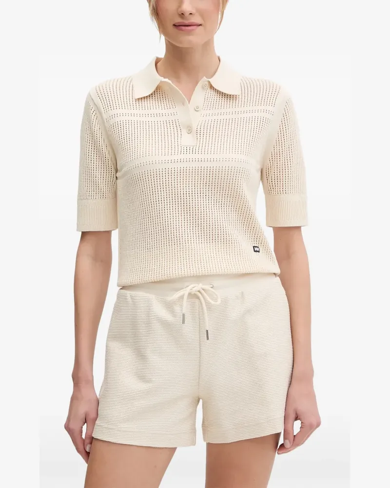 Helly Hansen Salt open-knit short-sleeve polo shirt - Nude Nude
