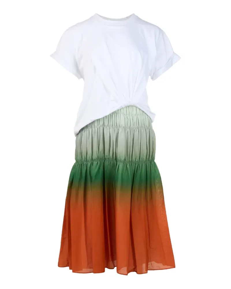 3.1 phillip lim Ombré Voile twist-detail ombré midi dress - Weiß Weiß