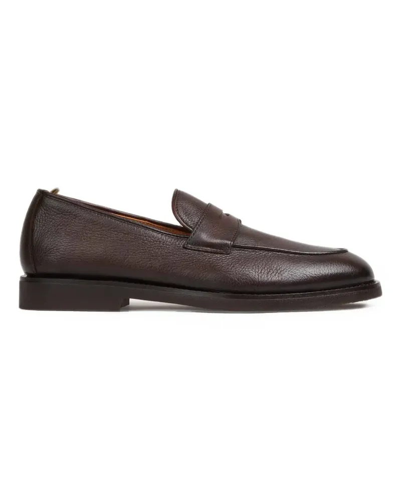 Officine Creative Italia Penny-Loafer aus gekörntem Leder - Braun Braun