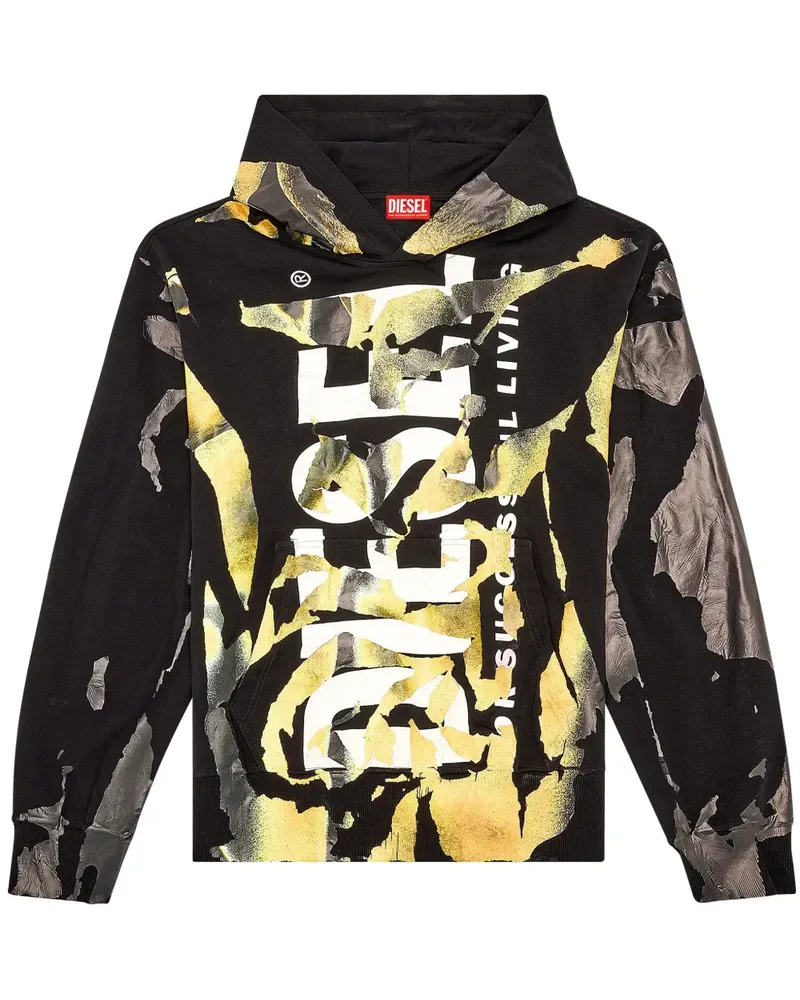 Diesel S-Mac-M1 Hoodie mit Logo-Print - Gelb Gelb